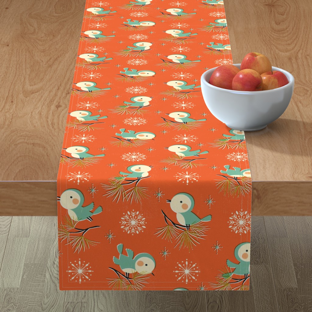 Vintage Christmas - Orange Table Runner, 90x16, Orange