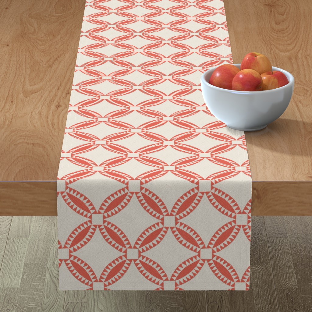 Antique Quilt - Orange Table Runner, 90x16, Orange
