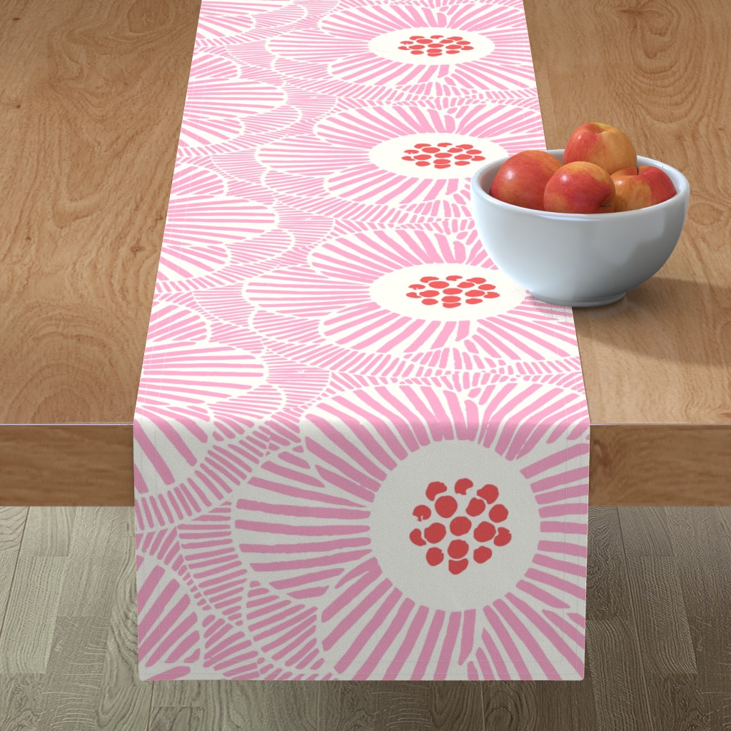 Camellia Table Runner, 90x16, Pink