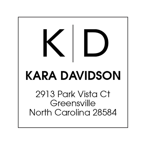 ADDRESS STAMP PERSONALIZE, Square Monogram Custom Stamp, Self