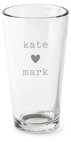 Perfect Pair Heart Pint Glass, Etched Pint, Set of 1, White