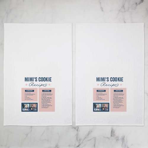 Best Recipe Tea Towel, Set of 2, Pink, ballet slipper