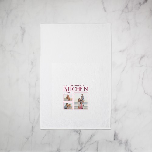 Classic Statement Tea Towel, Set of 1, Red, cabernet