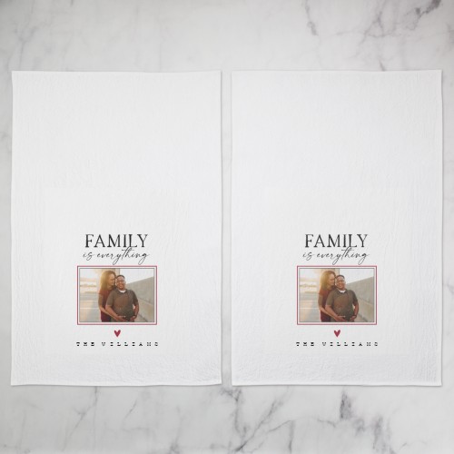 Rustic Family Is Everything Tea Towel, Set of 2, Black, black