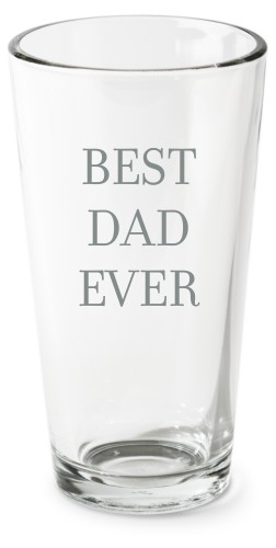 Best Dad Ever Pint Glass, Etched Pint, Set of 1, White
