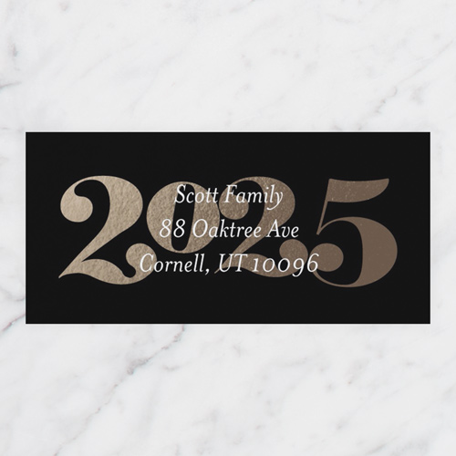Strong Year Address Label, Black, Address Label, Matte