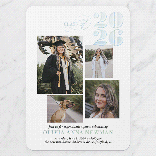 White Nursing School Graduation Invitation