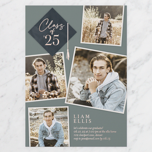 Stylish Rose Gold Foil Graduation Invitation