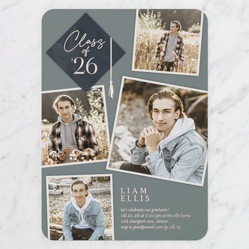 PhD White Graduation Invitation