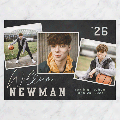 Snapshot Overlay Graduation Announcement, Black, Iridescent Foil, 5x7, Matte, Personalized Foil Cardstock, Square, Black