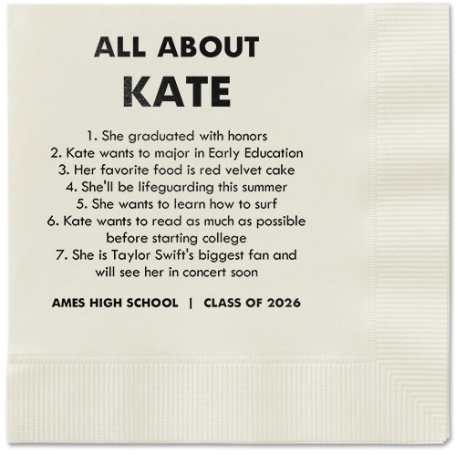 All About Napkin, Black, Ecru, black