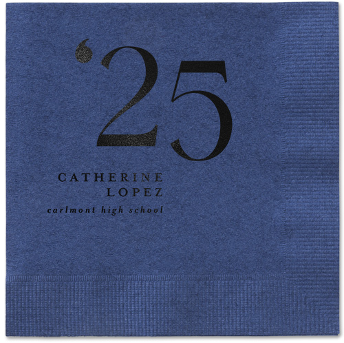 Slanted Style Napkin, Black, Navy