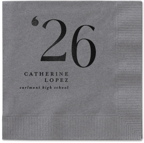 Slanted Style Napkin, Black, Pewter, black