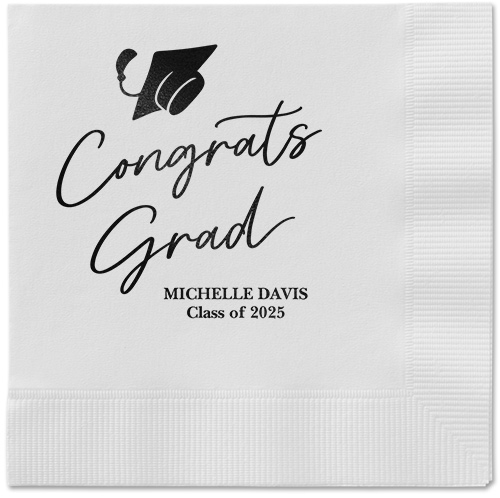 Party Cap Napkin, Black, White