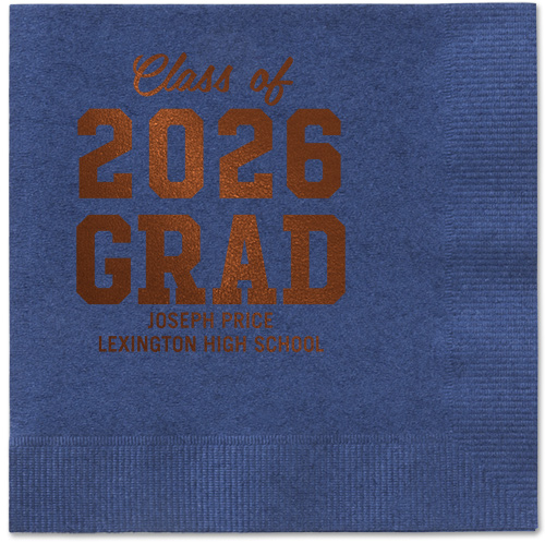 Collegiate Celebration Napkin, Brown, Navy, mocha