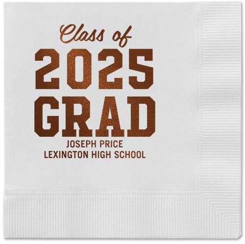 Collegiate Celebration Napkin, Brown, White