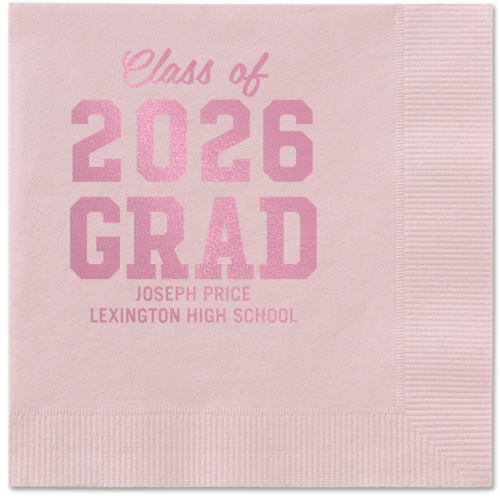 Collegiate Celebration Napkin, Pink, Blush, blush