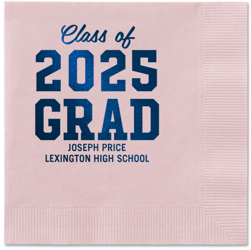Collegiate Celebration Napkin, Blue, Blush
