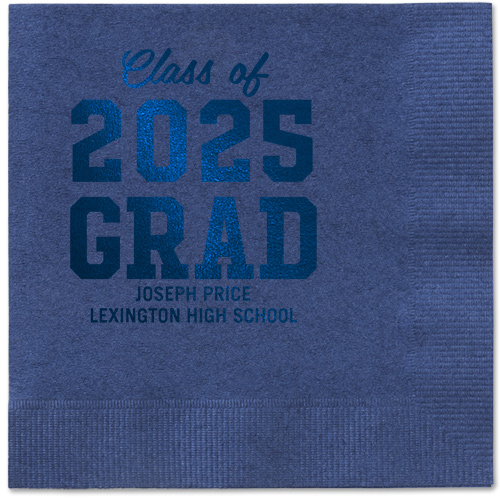 Collegiate Celebration Napkin, Grey, Navy
