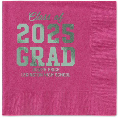 Collegiate Celebration Napkin, Green, Magenta