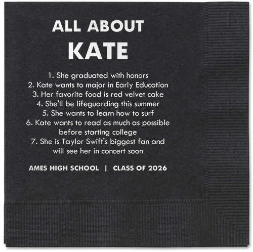 All About Napkin, White, Black, white