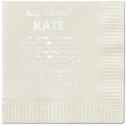 All About Napkin, White, Ecru, white