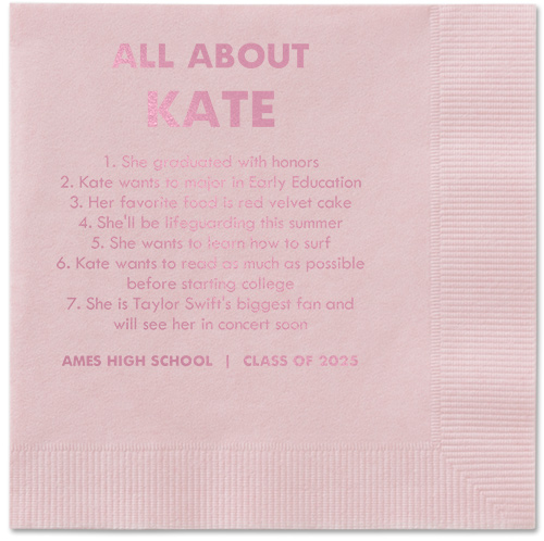 All About Napkin, Pink, Blush