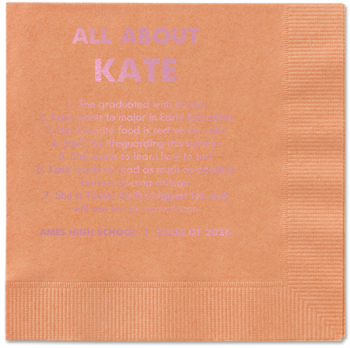 All About Napkin, Pink, Coral, blush