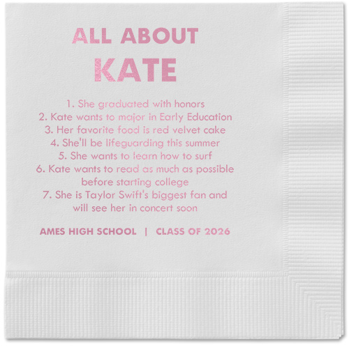 All About Napkin, Pink, White, blush