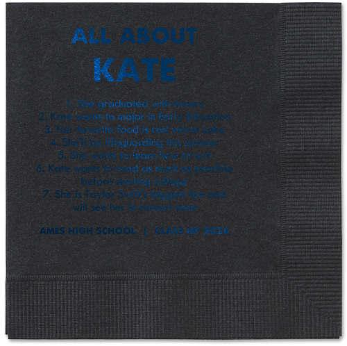 All About Napkin, Blue, Black, midnight