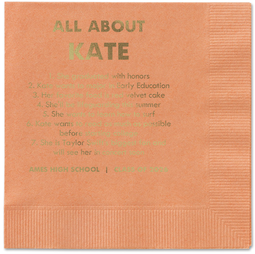 All About Napkin, Yellow, Coral, gold