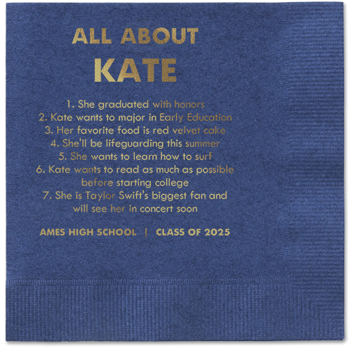 All About Napkin, Yellow, Navy