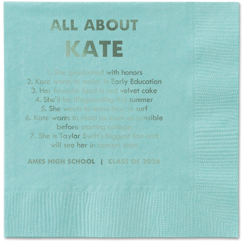 All About Napkin, Green, Aqua, sage