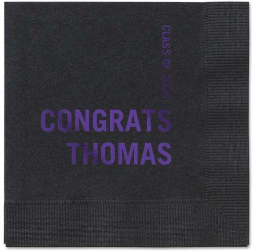 Bold Acclaim Napkin, Purple, Black, purple