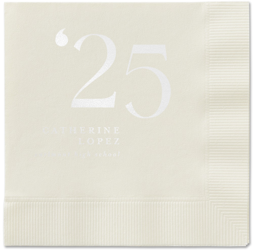 Slanted Style Napkin, White, Ecru