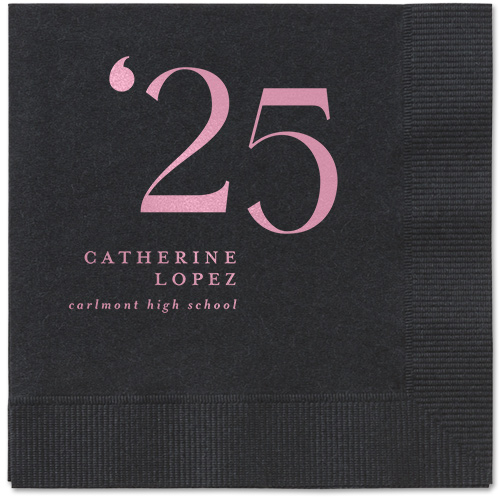 Slanted Style Napkin, Pink, Black