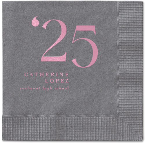 Slanted Style Napkin, Pink, Pewter