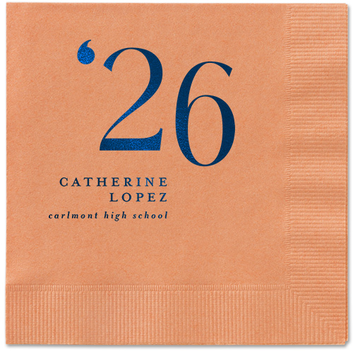 Slanted Style Napkin, Blue, Coral, midnight