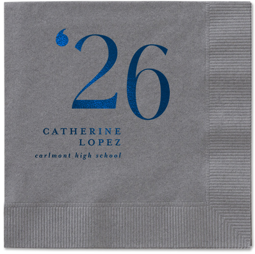 Slanted Style Napkin, Blue, Pewter, midnight