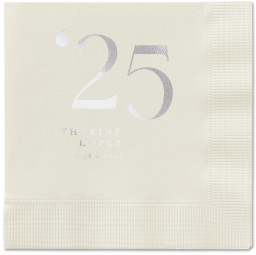 Slanted Style Napkin, Grey, Ecru