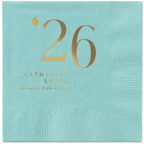 Slanted Style Napkin, Yellow, Aqua, gold