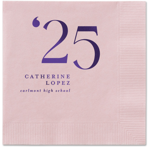 Slanted Style Napkin, Purple, Blush