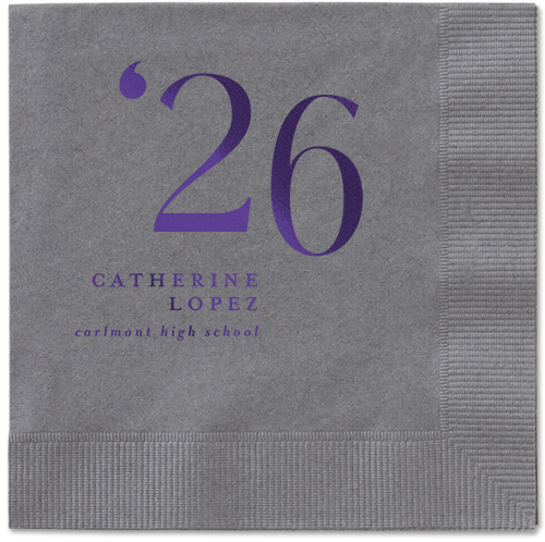 Slanted Style Napkin, Purple, Pewter, purple