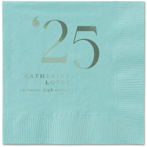 Slanted Style Napkin, Green, Aqua