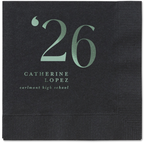 Slanted Style Napkin, Green, Black, sage