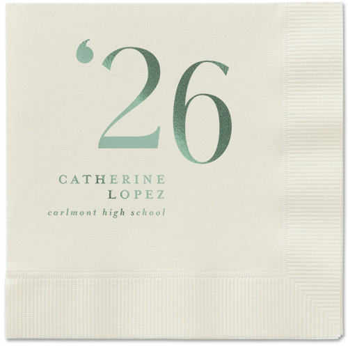 Slanted Style Napkin, Green, Ecru, sage