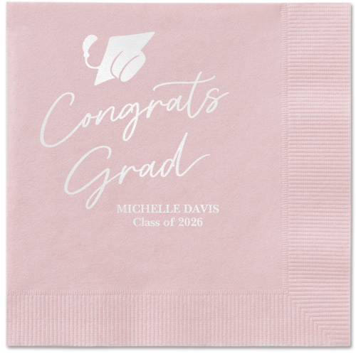 Party Cap Napkin, White, Blush, white