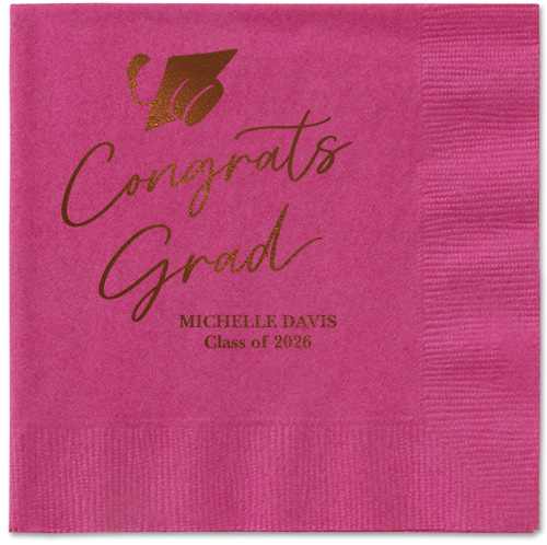 Party Cap Napkin, Brown, Magenta, mocha