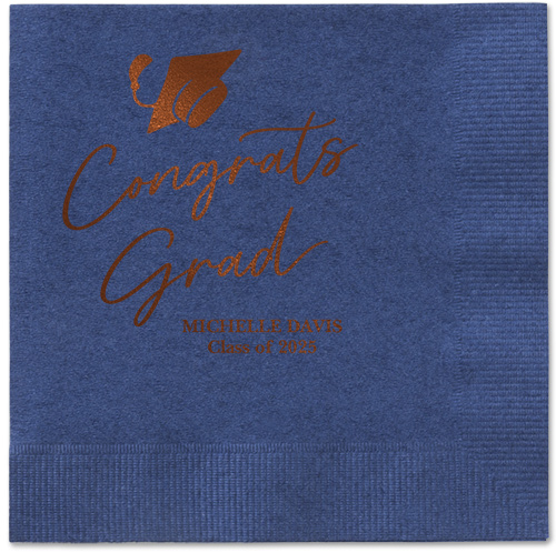 Party Cap Napkin, Brown, Navy