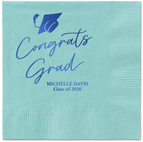 Party Cap Napkin, Blue, Aqua, royal